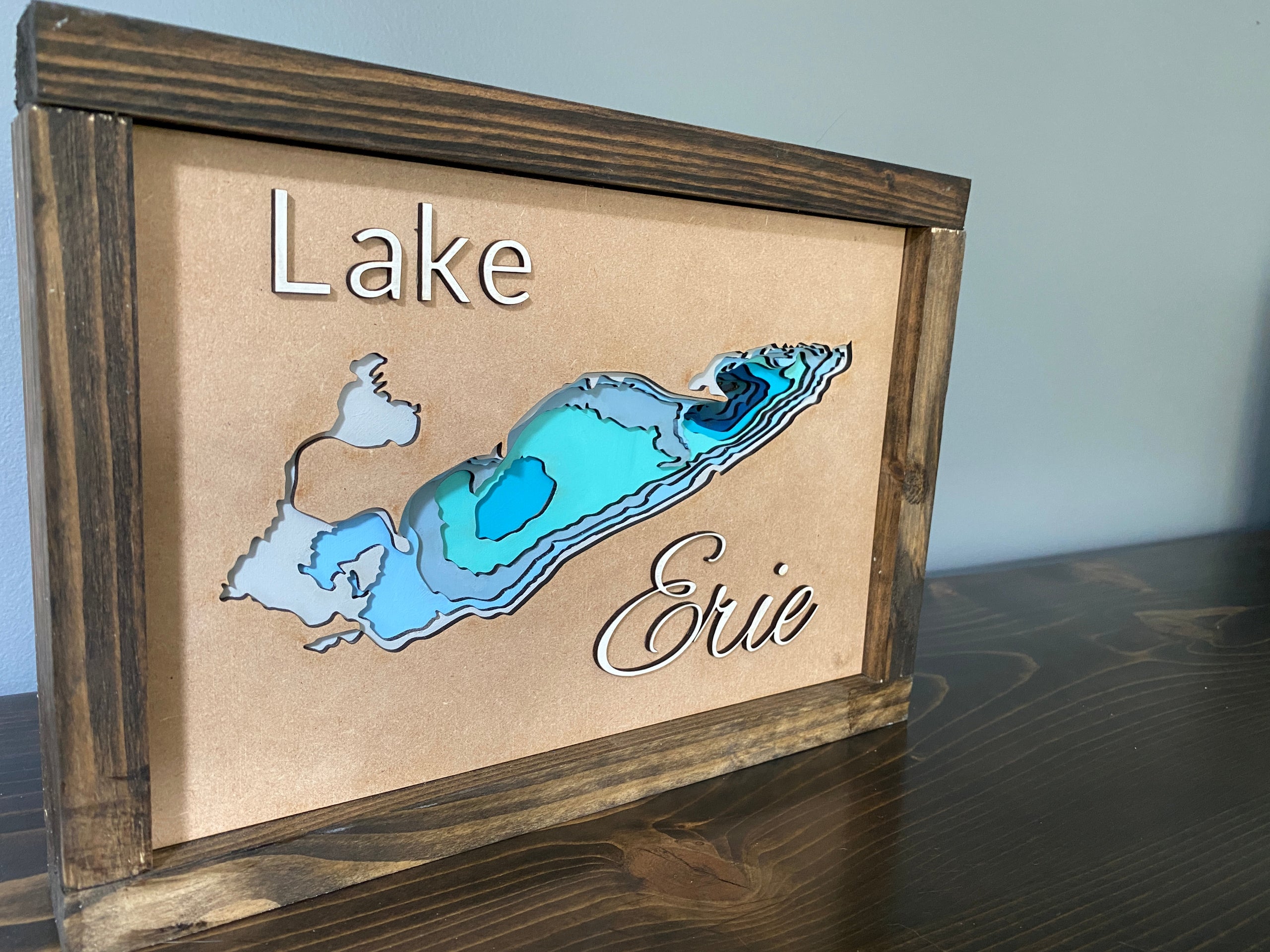 Lake Erie 3D topographic Map